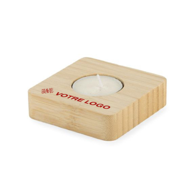 Photophore en bambou personnalisé pour bougie chauffe-plat