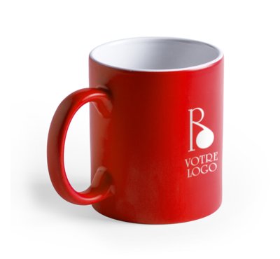 mug céramique 350 ml rouge logoté