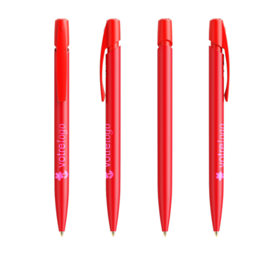 stylo bille bic media clic mix et match personnalisable couleur rouge