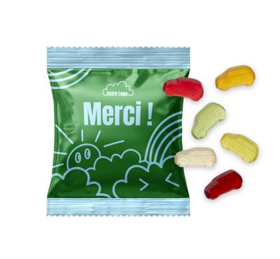 gommes de fruits voitures - sachet personnalisable
