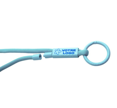 tour de cou avec tube en plastique recyclé couleur bleu