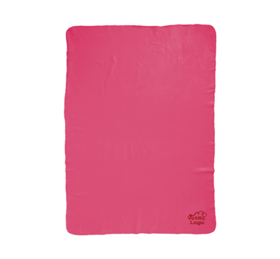 plaid en polaire couleur rose avec housse