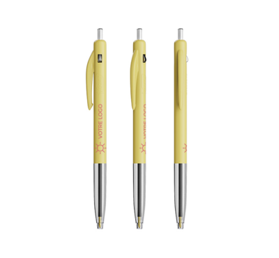  stylo bille M10 clic vintage couleur jaune