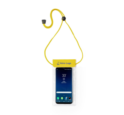étui étanche pour smartphone couleur jaune