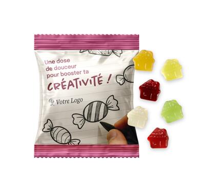 gommes de fruit avec sachet personnalisable