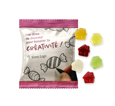 gommes de fruit avec sachet personnalisable