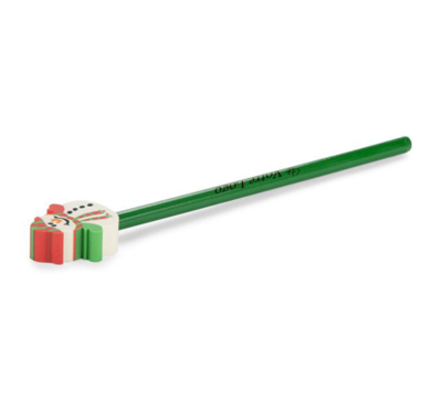 crayon de noel avec gomme vert logoté