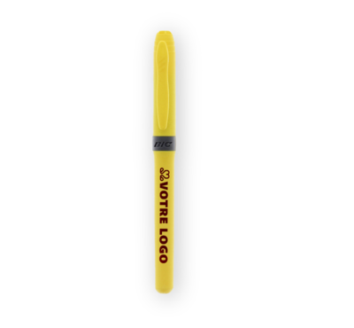 Surligneur jaune Bic brite liner grip personnalisable