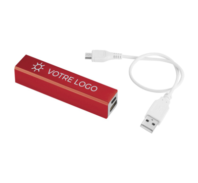 batterie externe 2200 mAh couleur rouge