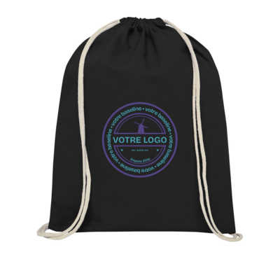 sac à dos cordon coloré noir personnalisable