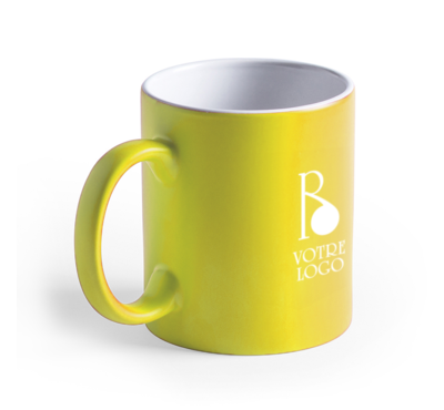 mug céramique jaune 350 ml personnalisable