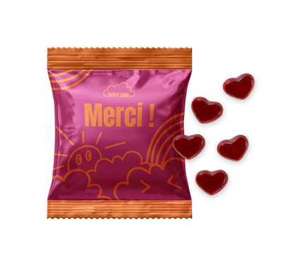 gomme de fruits en forme de coeur