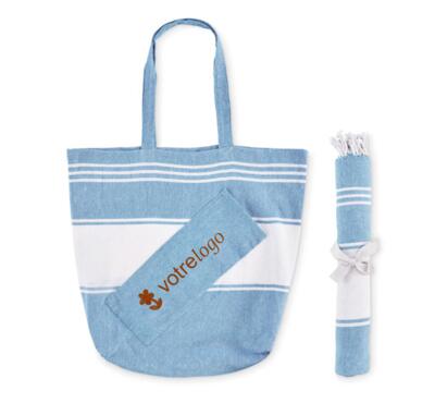 set sac et serviette de plage personnalisable