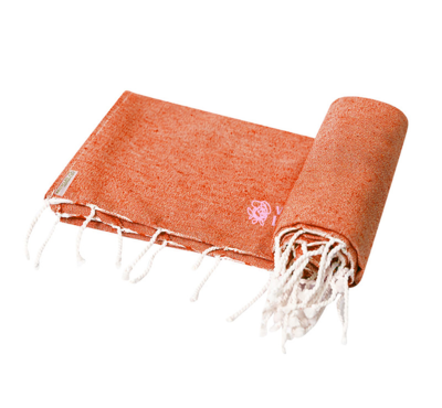 paréo serviette couleur orange coton recyclé