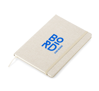 Carnet en coton beige personnalisable 