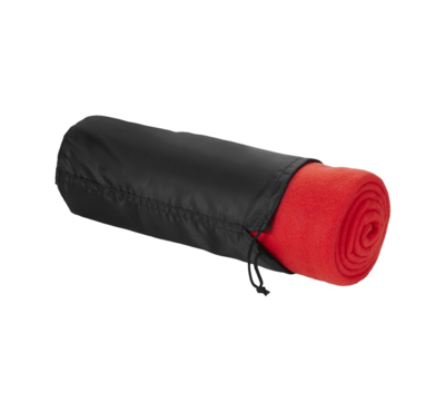 plaid polaire couleur rouge avec housse