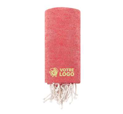 paréo serviette couleur couleur rouge coton recyclé