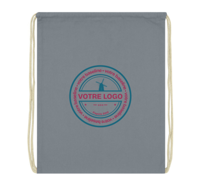 sac à dos cordons coloré couleur gris