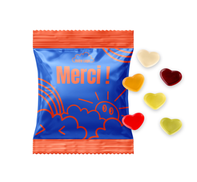 gommes de fruits vegan coeurs personnalisable