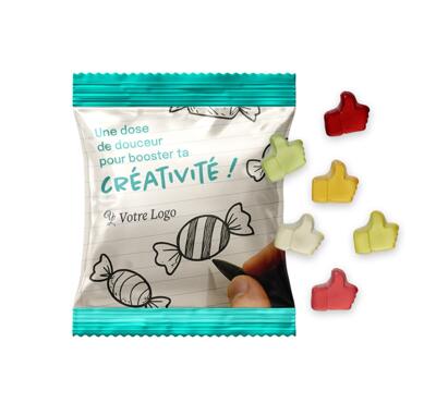 gomme de fruit pouce avec sachet personnalisable
