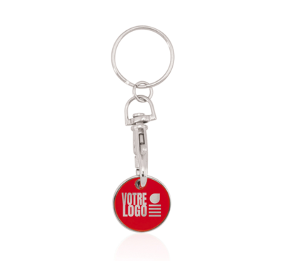 porte clé avec jeton couleur rouge