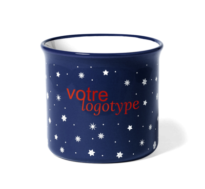 mug de noel en céramique couleur bleu marine