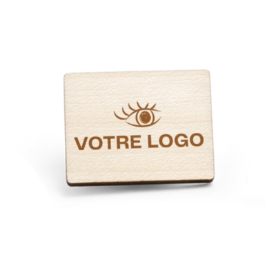 pin's en bois rectangle