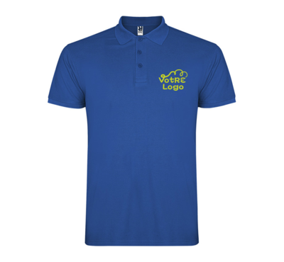 polo pour enfant couleur bleu roy personnalisable