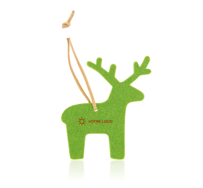 ornement de noel en feutrine en forme de renne 