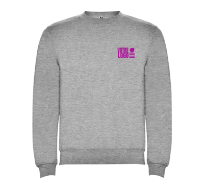 pull ras du cou couleur gris personnalisable