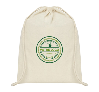 sac à dos cordons coloré en coton personnalisable couleur naturel 