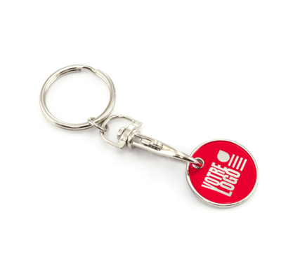 porte clé avec jeton couleur rouge personnalisable