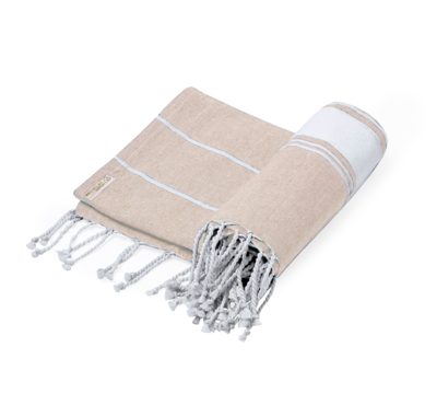 serviette en coton recyclé marron personnalisable