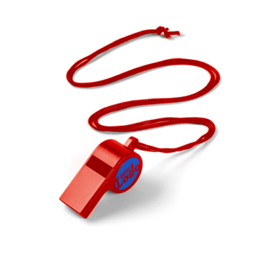 sifflet coloré couleur rouge personnalisable 