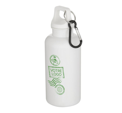 bouteille d'eau couleur blanc 400ml logoté