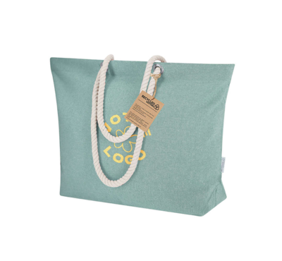 sac de plage en coton recyclé couleur vert