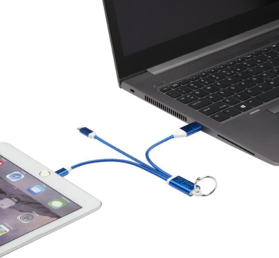 cable de chargement couleur bleu