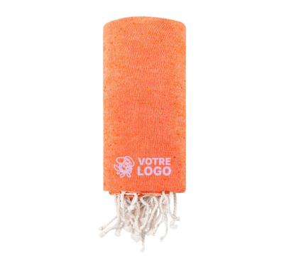 paréo serviette couleur orange coton recyclé