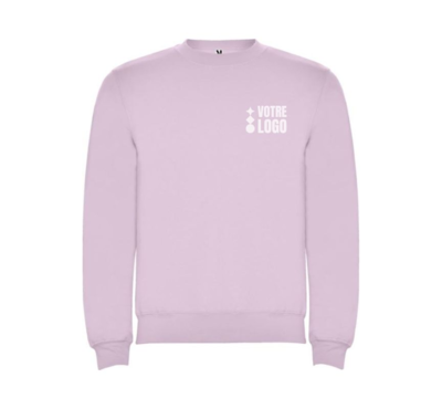 pull ras du cou unisexe rose clair