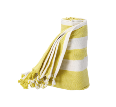 paréo serviette couleur jaune RPET personnalisable