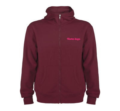 sweat zippé bordeaux
