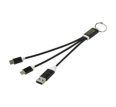 cable de chargement couleur noir 4 en 1 