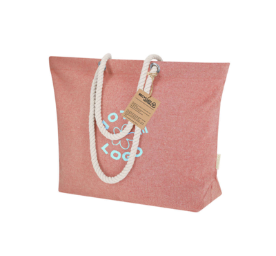 sac de plage en coton recyclé rouge