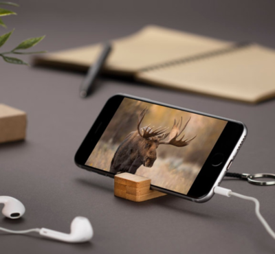 Porte-clé bambou personnalisable