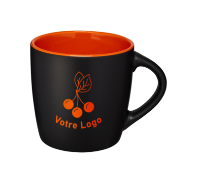 mug bicolore couleur orange 340 ml