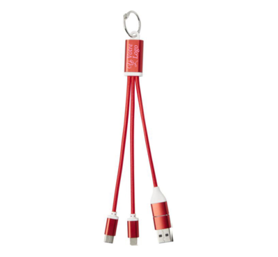 cable de chargement couleur rouge 4 en 1 