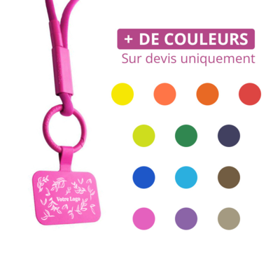 tour de cou porte-telephone avec tube en plastique recyclé couleur devis