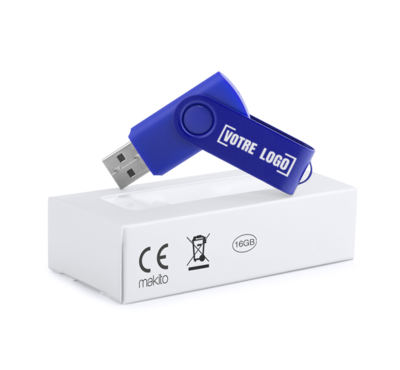 clé usb personnalisable coloré 16 gb couleur bleu
