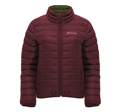 doudoune couleur bordeaux personnalisable pour femme