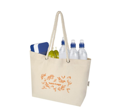 tote bag de plage coton recyclé couleur naturel 